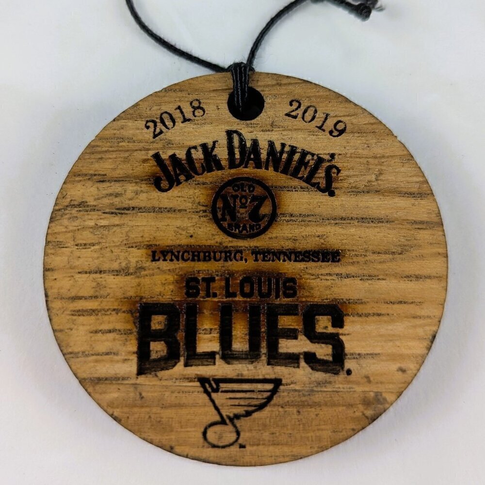 St. Louis Blues Jack Daniel's Wooden Hang Tag Ornament